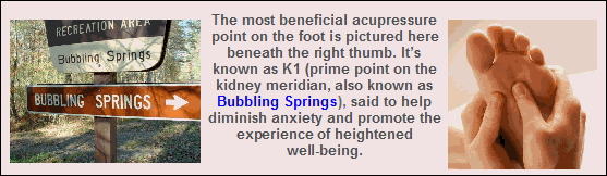 An acupressure point directly related to well-being